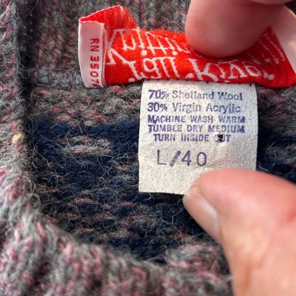 Vintage Shetland Fair Isles Cardigan Swester - Picture 6 of 10